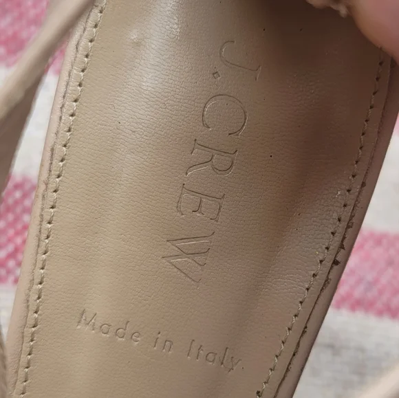 J. Crew blush nude cross strap Heeled sandals strappy leather high heels - Picture 3 of 8